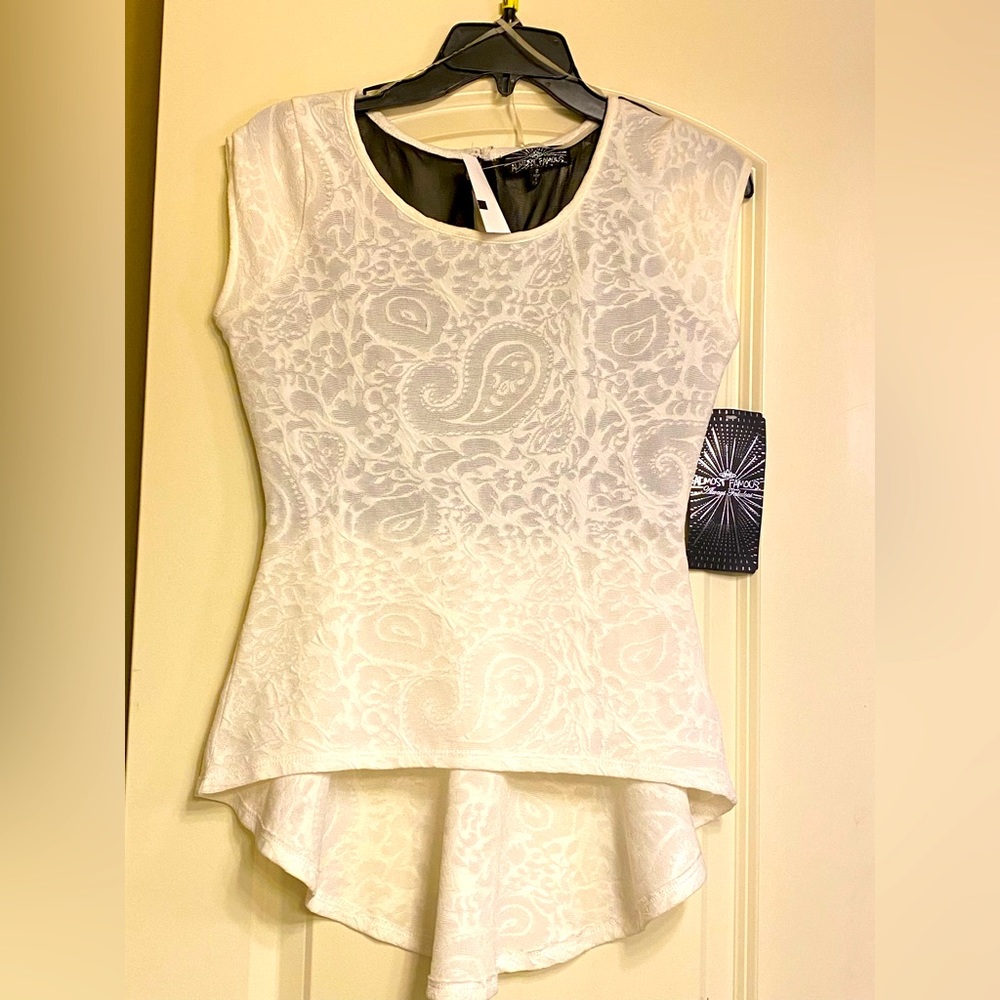 Women’s Peplum Top with sheer back